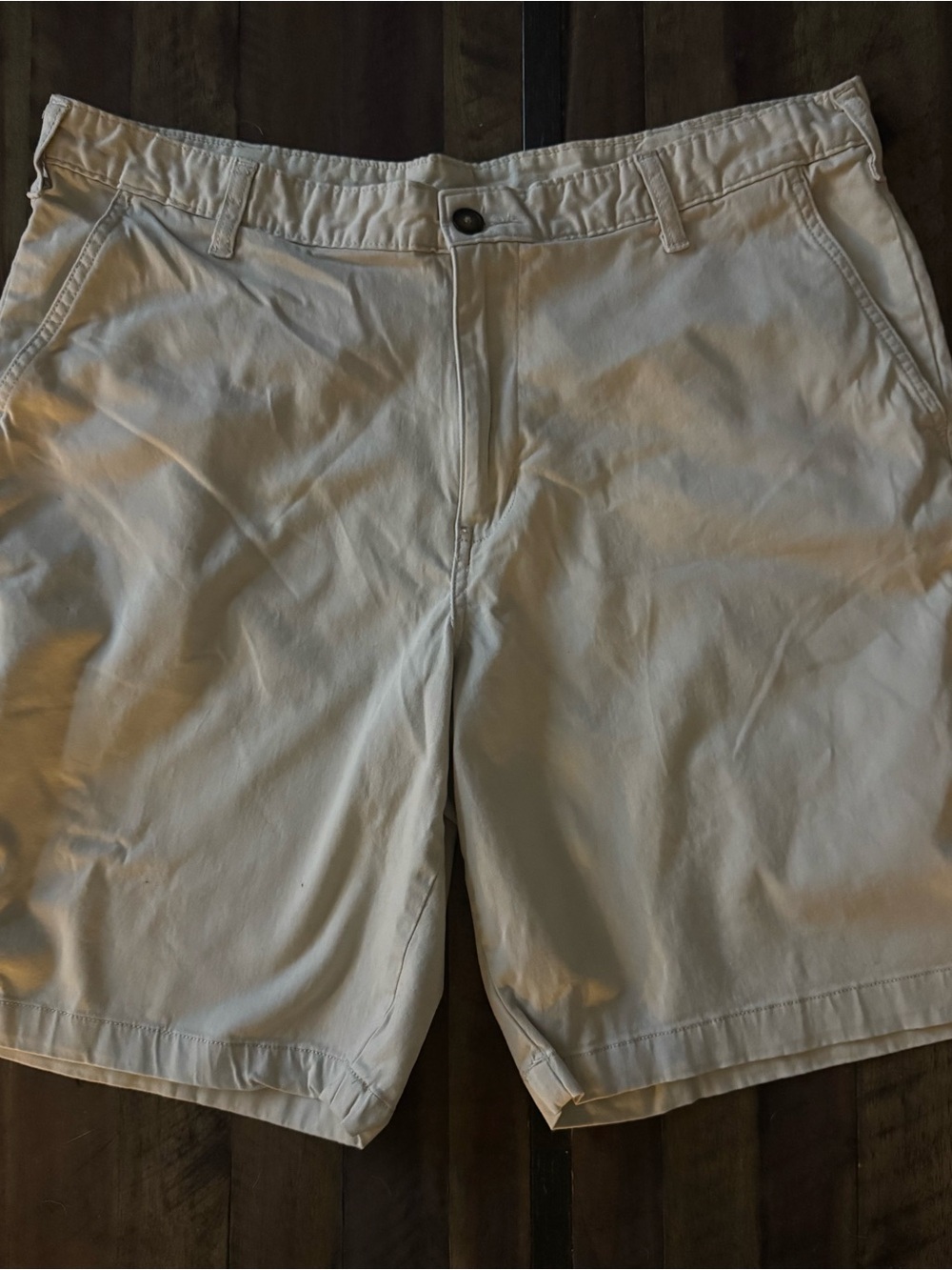George Men's Flat Front Shorts - Cream/Tan